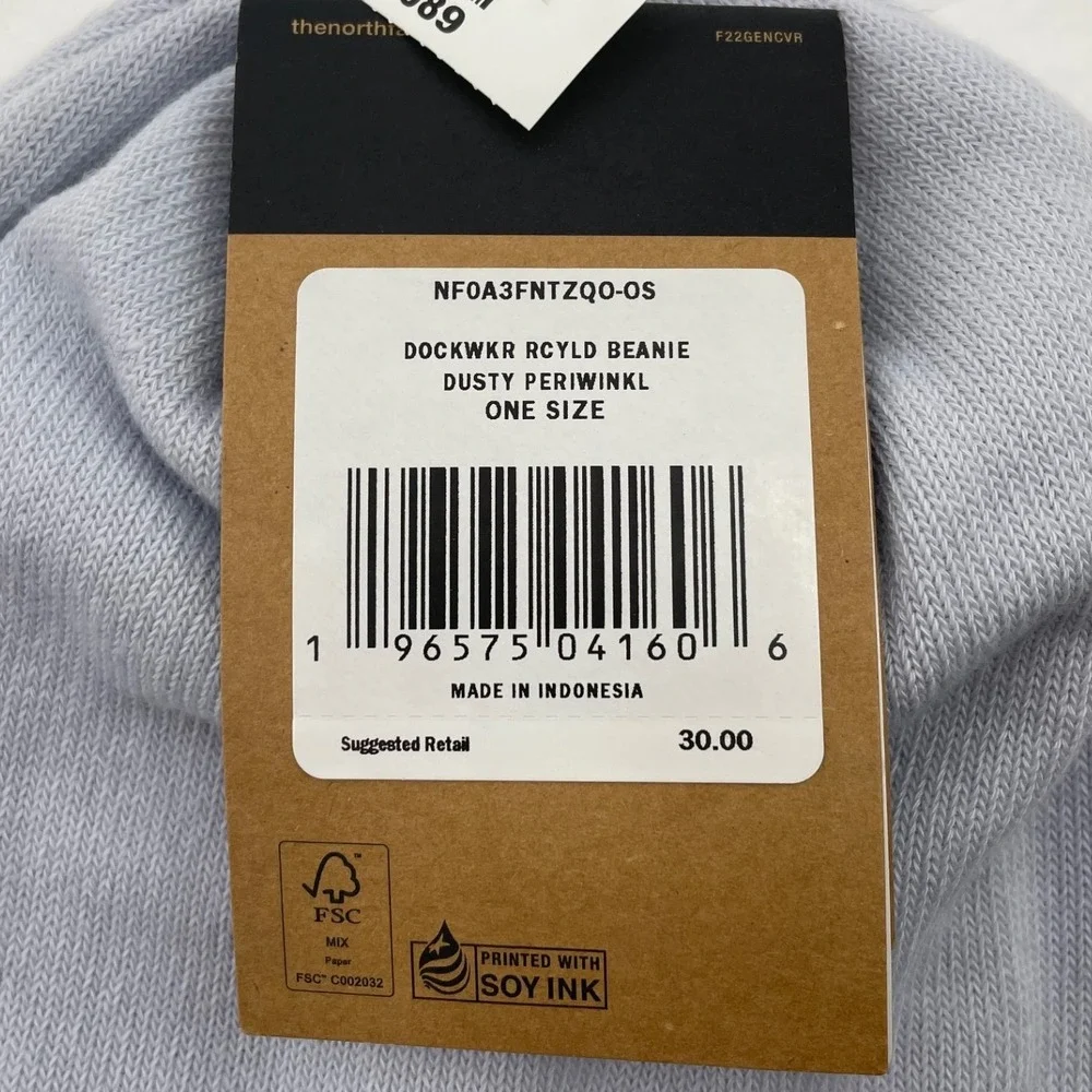 The North Face Beanie Dockworker Recycled One Size Dusty Periwinkle NWT